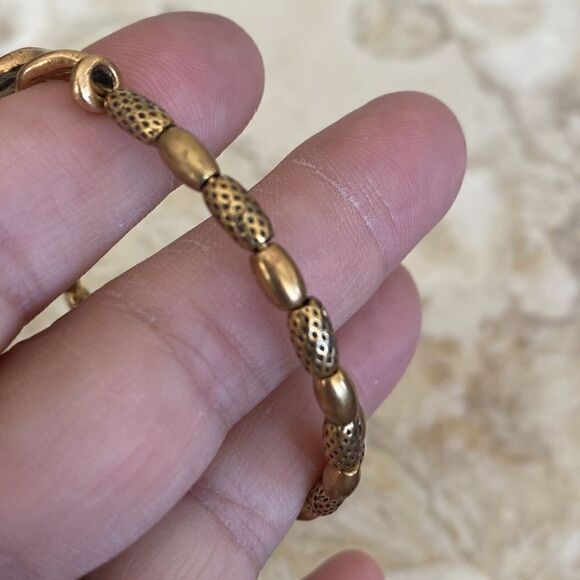 Alex and Ani Gypsy 66 Heart Wrap Antiqued Gold Finish Bracelet - Picture 8 of 11